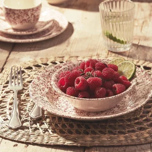 Comptoir De Famille Assiette Plate En Faïence Bordeaux D26cm -p’tites Fleurs à prix très bas 12