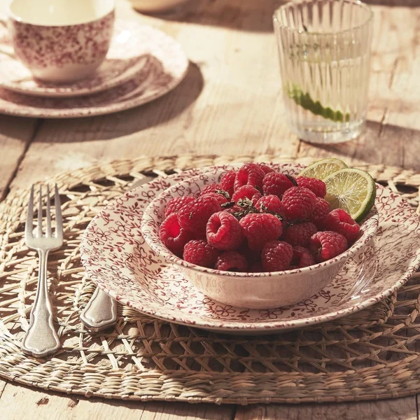 Comptoir De Famille Assiette Plate En Faïence Bordeaux D26cm -p’tites Fleurs à prix très bas 5